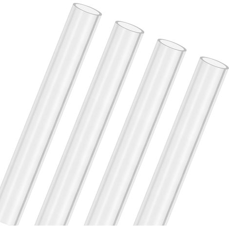 4-Pcs Tuyau Rigide En Acrylique Transparent, 10mm[0.39"] ID x 12mm[0.47"] OD Tube Rond En Plastique Pour Système De froid Par Eau/Lampes/Fontaines [305mm/12IN] (1/5)