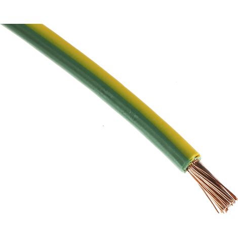Câble triple homologation RS PRO, Vert/Jaune, Section 6 mm² 10 AWG, 1 kV, , Triple homologation PVC ( Prix pour Bobine de 100 Mètres ) (1/2)