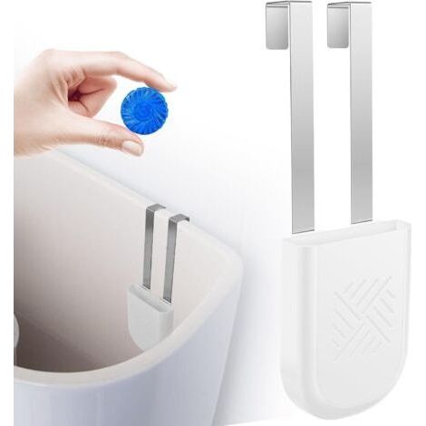 Support de tablettes de nettoyage en acier inoxydable à suspendre pour réservoir de chasse d'eau, bateau, salle de bain, appartement, maison (blanc) (1/5)