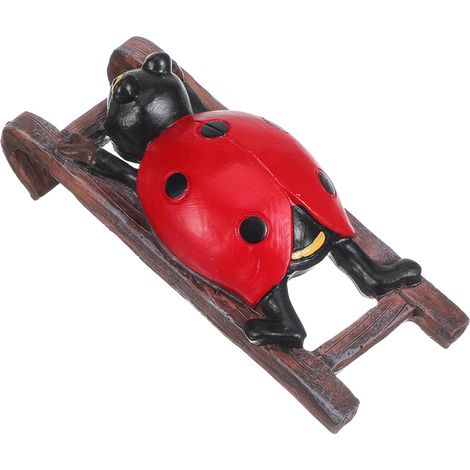 Coccinelle décorative en résine Happyyami, adorable ornement pour pots de fleurs suspendus (1/5)