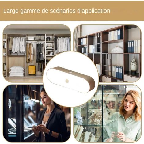 Luce da interni con sensore di movimento, lampada magnetica con rilevamento automatico, luce notturna intelligente portatile per decorazioni domestiche, illuminazione scale, camera da letto, cucina, c (1/4)