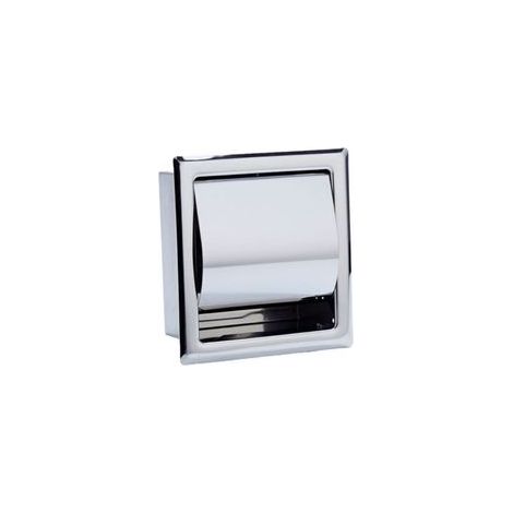 Porte-papier toilette étanche en acier inoxydable chromé, avec boîte à mouchoirs dissimulée, idéal pour les salles de bains et les vestiaires. (1/5)