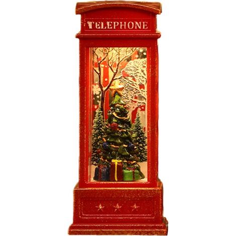 Boule à neige, lanterne, cabine téléphonique, décoration lumineuse de Noël pour bar, karaoké et sapin de Noël (1/5)