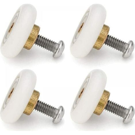 Pair Jeu de 4 roulettes de remplacement pour porte de douche coulissante, Ø 19 mm (1/5)