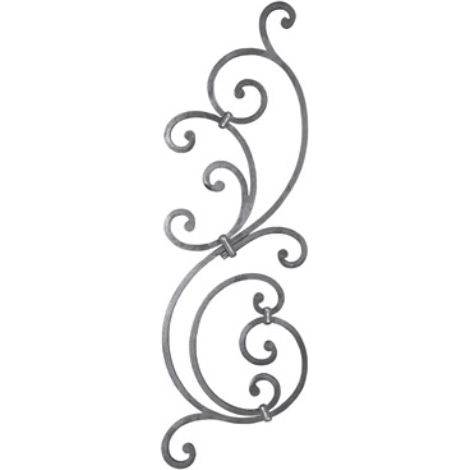 Deco Fer Forge – Panneau décoratif rampant en fer forgé – Hauteur 830mm – Largeur 260mm – Section carré 12mm – À souder pour fixation durable (1/2)