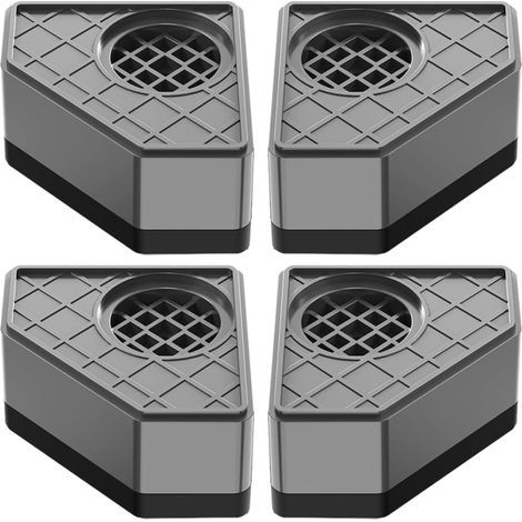 Lot de 4 tapis anti-vibrations pour lave-linge, pieds de lave-linge absorbants et antidérapants (gris) (1/5)