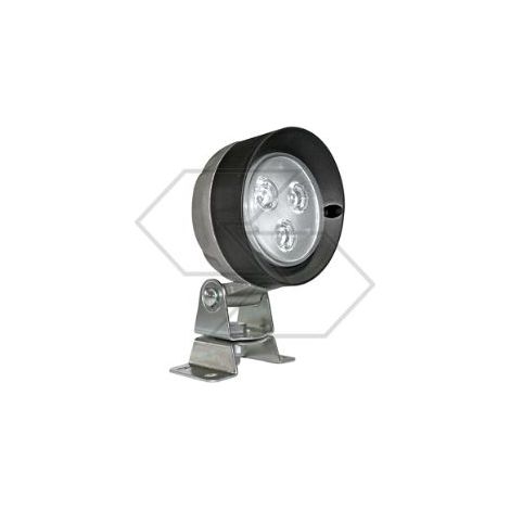 Faro lavoro 3 Led 10-30V 500 lumens Ø 106 mm per trattore agricolo 10 - 36v - 9w