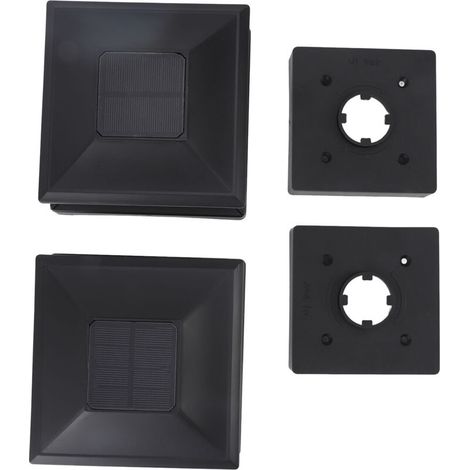 Crezuo 2er-Pack wasserdichte LED-Solar-Pfostenleuchten für den Außenbereich, weiß/gelb, für Terrasse und Garten