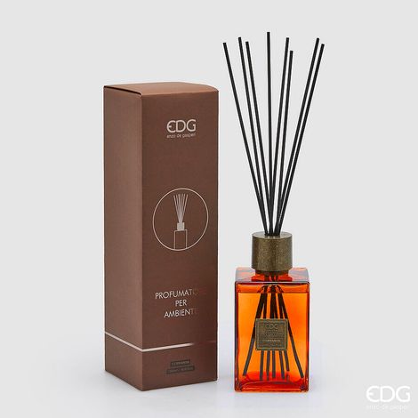 EDG Enzo De Gasperi Profumatore Bottiglia Quadrata 1.200 Ml H 22 Cm Cinnamon Scatola Regalo