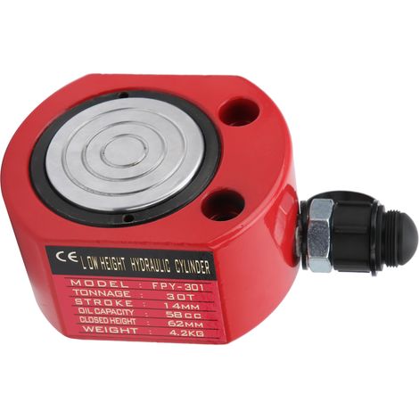 Vérin hydraulique ultra plat 30T acier 45 trou traversant séparé outil industriel FPY-301, cylindre compact pour levage lourd, haute résistance, usage professionnel. (1/5)