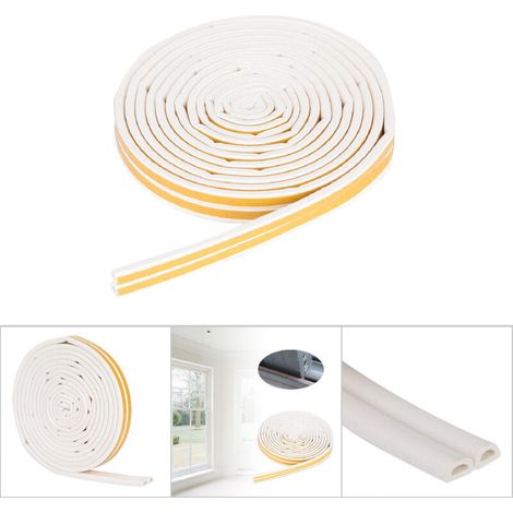 x 6 mm Klebeband zur Tür- und Fensterdichtung – 5 Meter – Weiß – Schalldämmung