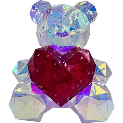 Orsetto Luminoso LED Effetto 3D Multicolore con Cuore Rosso, Idea Regalo Romantica per San Valentino, Anniversari, Compleanni e Occasioni Speciali (1/5)