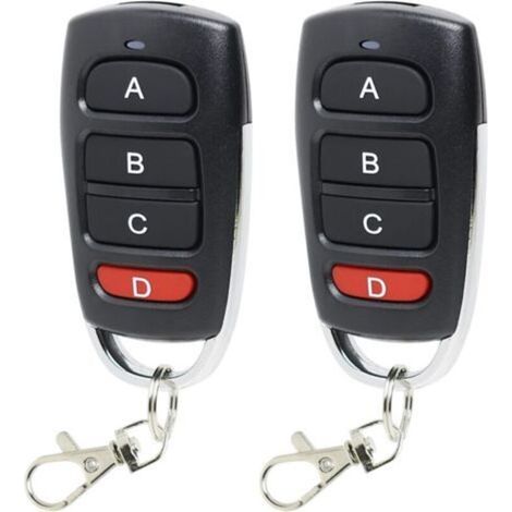 2 télécommandes de porte de garage 433 MHz, télécommande universelle sans fil pour porte de garage, duplicateur de télécommande de porte de garage à 4 boutons, portail électrique clone longue portée d (1/4)
