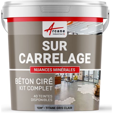 KIT KUNSTHARZBETON FÜR FLIESEN - Titan-Hellgrau - kit 10 m2 (2 couches)
