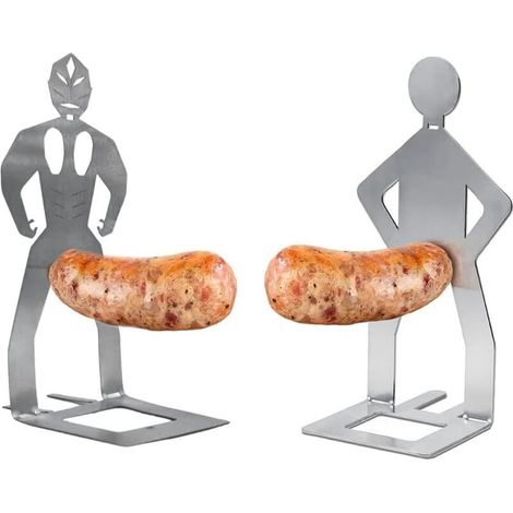 Support À Saucisses Pour Barbecue, 2 Pièces, Support portable pour hot dog, Gril Multifonctionnel, Gadgets de barbecue pour fête d'anniversaire, camping en plein air pour homme (1/5)