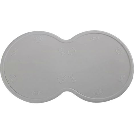 Ensemble de table pour gamelles de chat et chien, tapis anti-aliments pour animaux, tapis de plateau imperméable pour croquettes, double gamelle en silicone (1/5)