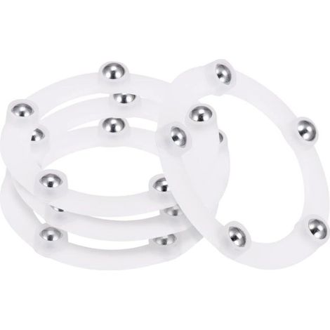 Lot de 4 supports rotatifs pivotants de 2" avec roulement à billes en acier - En forme d'anneau - Pour cuisine, coin de l'armoire, blanc (1/5)