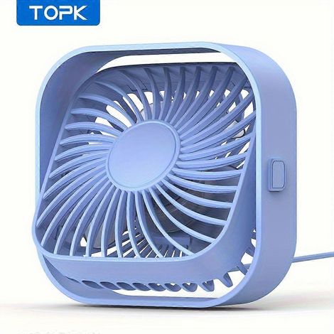 Ventilador de escritorio USB compacto, cuadrado, motor silencioso sin escobillas, refrigeración personal para dormitorio, oficina o residencia estudiantil. (1/5)