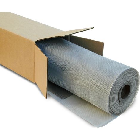 Rotolo Rete Zanzariera 30 m X 60 cm Alluminio Americana 18/16 Grigio (1/4)