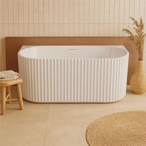 Exagonshop Vasca 170x80 Jeorgia a parete in acrilico cannettato