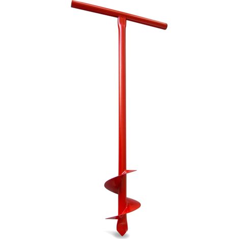 Andrys Trivella a Mano Fori da 15 cm Acciaio Rosso con Tappi PVC
