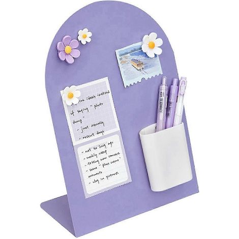 Tableau mémo magnétique : Réutilisable panneau d'affichage facile à écrire et à effacer (violet) (1/5)