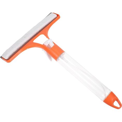 Raclette avec pulvérisateur, silicone, orange, pour vitres (1/5)