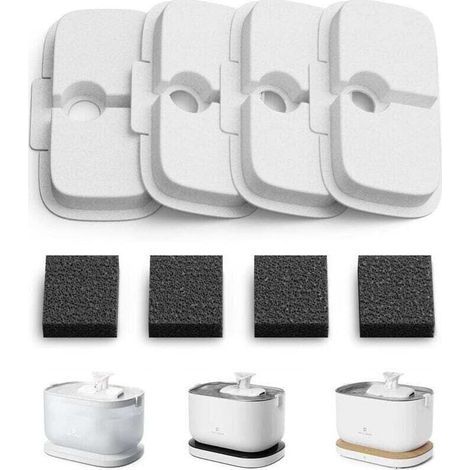 Filtre Fontaine Eau Chat, Pack de 4 Filtres de Remplacement pour Dockstream Fontaine à Eau pour Chat PLWF005, PLWF115, PLWF105, Filtre avec Filtration Verticale pour Fontaine a Eau Chat (1/5)
