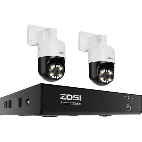 Système de Caméra de Sécurité, Détection IA, Audio Bidirectionnel, 5MP 2pcs caméras PTZ-a, Aucun (1/2)