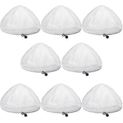 AURA Lot de 8 lingettes de nettoyage en microfibre pour nettoyeur vapeur H2O X5, balai vapeur, nettoyeur vapeur à trois coins (1/5)