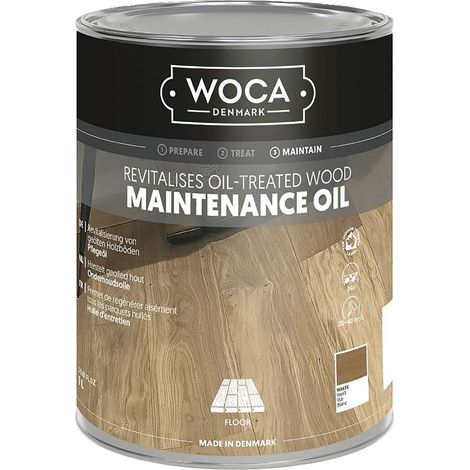 Woca Pflegeöl zur Holzbodenpflege von allen geölten Holzböden, Holzöl weiß 2,5 Liter