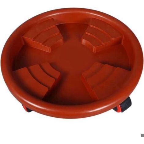 Support à Pots avec roulettes, Dessous de Verre Rond avec roulettes, Support pour Plantes Roulantes, Soucoupe de Jardinière à (1/5)