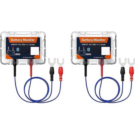 Bluetooth 4.0 Autobatteriemonitor, 12V Batterietester, Lade- und Starttest, Batterieanalyse-App für Android und iOS (2er-Pack). (1/5)