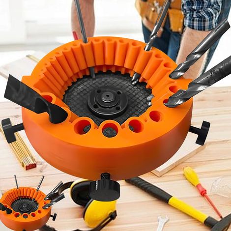 Affûteur de Lames pour Perceuse à Angle ABS avec Support d’Affûtage pour Forets de 2 à 13 mm, Modèle Orange (1/5)
