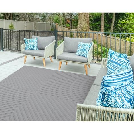 Antibes Geometric 3D Light Grey Arrow Flatweave Kitchen Indoor Outdoor Floor Mat Rug Large Carpet 160 x 230 cm (5'3"x7'7") (1/4)