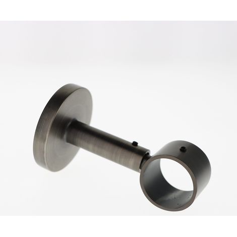 Support Mural Extensible de 7,5/10cm pour tringles à rideaux de Diam.28mm en Carbone - Boulet (1/5)