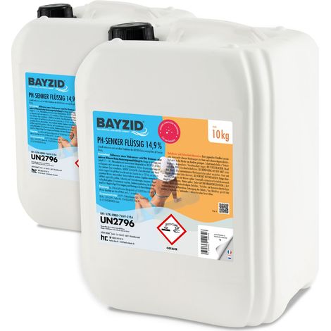 2 x 10 kg de réducteur de pH BAYZID moins 14,9 % de Höfer Chemie pour piscines et piscines afin de réduire la valeur du pH