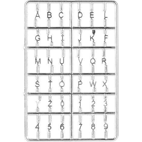 Lettres et chiffres pour maison de poupée, ensemble 1/12, accessoire de mobilier miniature pour porte d'entrée, couleur argent. (1/5)