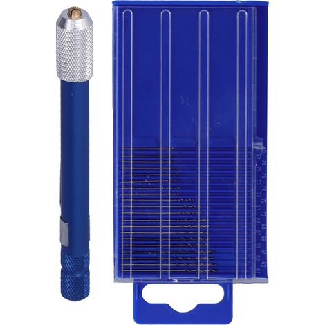 Ensemble de forets hélicoïdaux manuels à tige droite pour métaux, micro-forets avec poignée, outils de perçage rotatifs de précision (1/5)