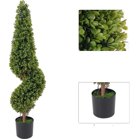 Künstlicher Buchsbaum-Spiral-Topiary, UV-beständig, ganzjährig grün, 90cm (1/2)