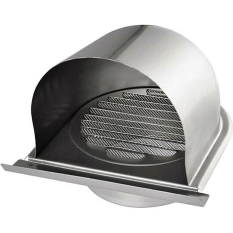 150mm Grille Aeration de Ventilation Inox, Grille de Hotte Cheminée Ronde Extérieur, Grille D'aération U avec Filet Anti-insectes, Grille Ventilation avec 45° Lams, pour Cuisine (1/5)