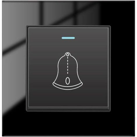 Panneau de verre trempé sonnette mur porte cloche interrupteur bouton poussoir 220 250 V appareils d'htel à la maison (1/4)