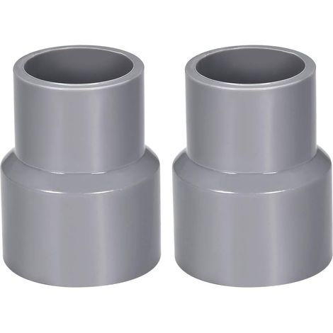 40 mm x 32 mm Reduzierstück, PVC-Rohrverschraubung, Kupplungsnabe, DWV, Grau, 2 Stück (1/4)