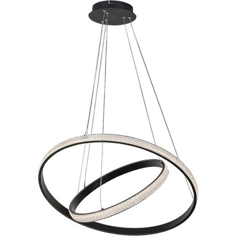 Lampadario Rabalux Grete LED 60W doppio anello Ø60 nero (1/5)