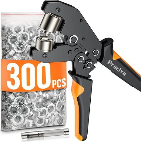 Eyelet Punch Kit, 10mm 300PCS Magnetic Eyelet Pliers Kit Eyelet Pliers, Ratchet Eyelet Pliers, Metal Eyelet Pliers for Tarpaulins (1/5)