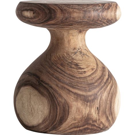 Table d'appoint en bois de suar sculpturale - brun naturel (1/4)