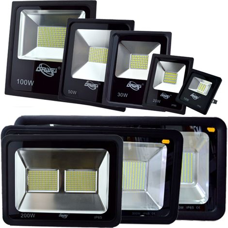 TrAdE Shop Traesio - Faro Led Faretto Super Luminoso Luce Bianca Impermeabile Per Esterno Slim Ip66 -  100 Watt