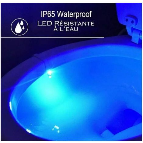 Lampe LED - Detecteur De Mouvement - Pour WC Et Salle De Bain - Veilleuse Avec 8 Couleurs - Alimentation Piles AAA (1/5)