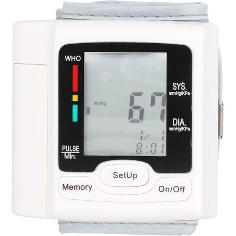 Tensiomètre de poignet automatique numérique avec affichage LCD et mesure du pouls (style B) (1/5)