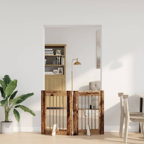 vidaXL Puerta para perros plegable con soportes 2 uds. 120,5 cm (1/5)